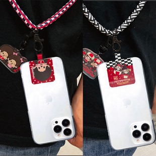 Monchhichi萌趣趣可爱公仔毛绒周边手机挂绳挂饰挂坠行李贴纸送礼