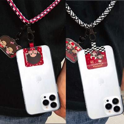 Monchhichi萌趣趣可爱公仔毛绒周边手机挂绳挂饰挂坠行李贴纸送礼