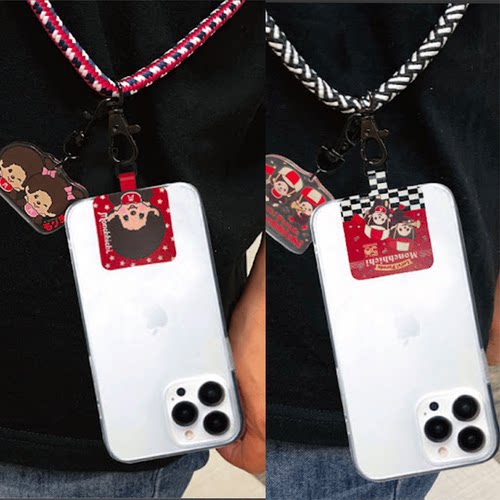 Monchhichi萌趣趣可爱公仔毛绒周边手机挂绳挂饰挂坠行李贴纸送礼