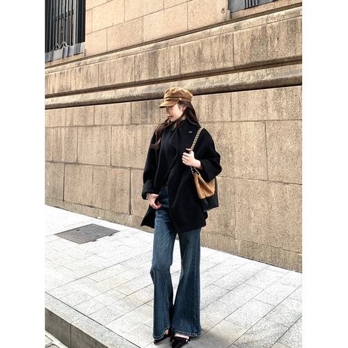 微喇叭牛仔裤女款2026秋冬小个子高腰显瘦百搭长裤弹力阔腿直筒裤