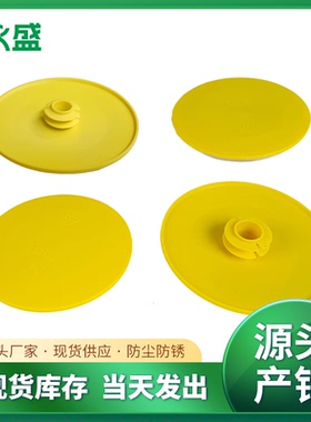 塑料PE黄色圆形全护套德标法兰盖端面法兰保护盖阀门封盖宽边内塞