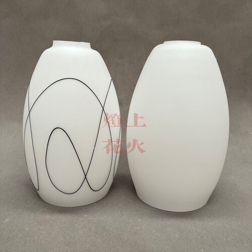 老式磨砂玻璃灯罩餐吊灯奶白外壳