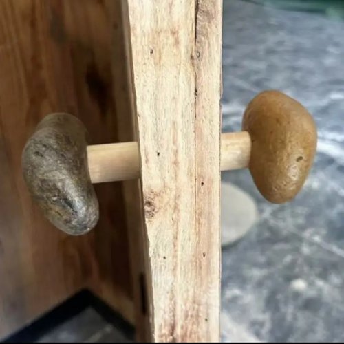 玻璃门石头拉手木门把手鹅卵石