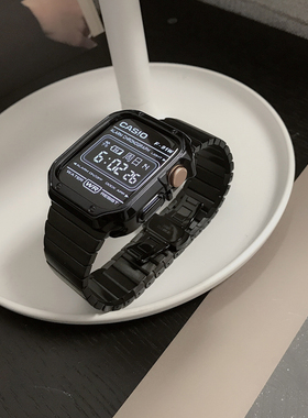 适用iwatchS9苹果手表s1011金属表带applewatchUltra2不锈钢表带