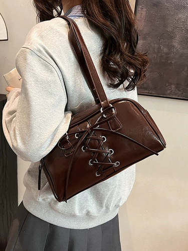 Вместительная и большая сумка подмышку, сумка через плечо, демисезонная небольшая дизайнерская ретро сумка на одно плечо, подушка