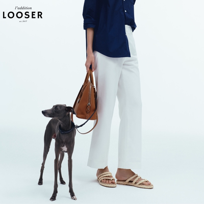iamLOOSER白色高腰直筒长裤