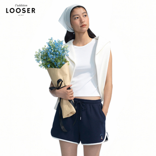 iamLOOSER 夏季系列 航海风复古包边空气感运动休闲宽松短裤