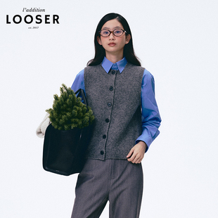 iamLOOSER冬季 羊驼毛内搭针织背心秋冬叠穿好物知识分子马甲 系列