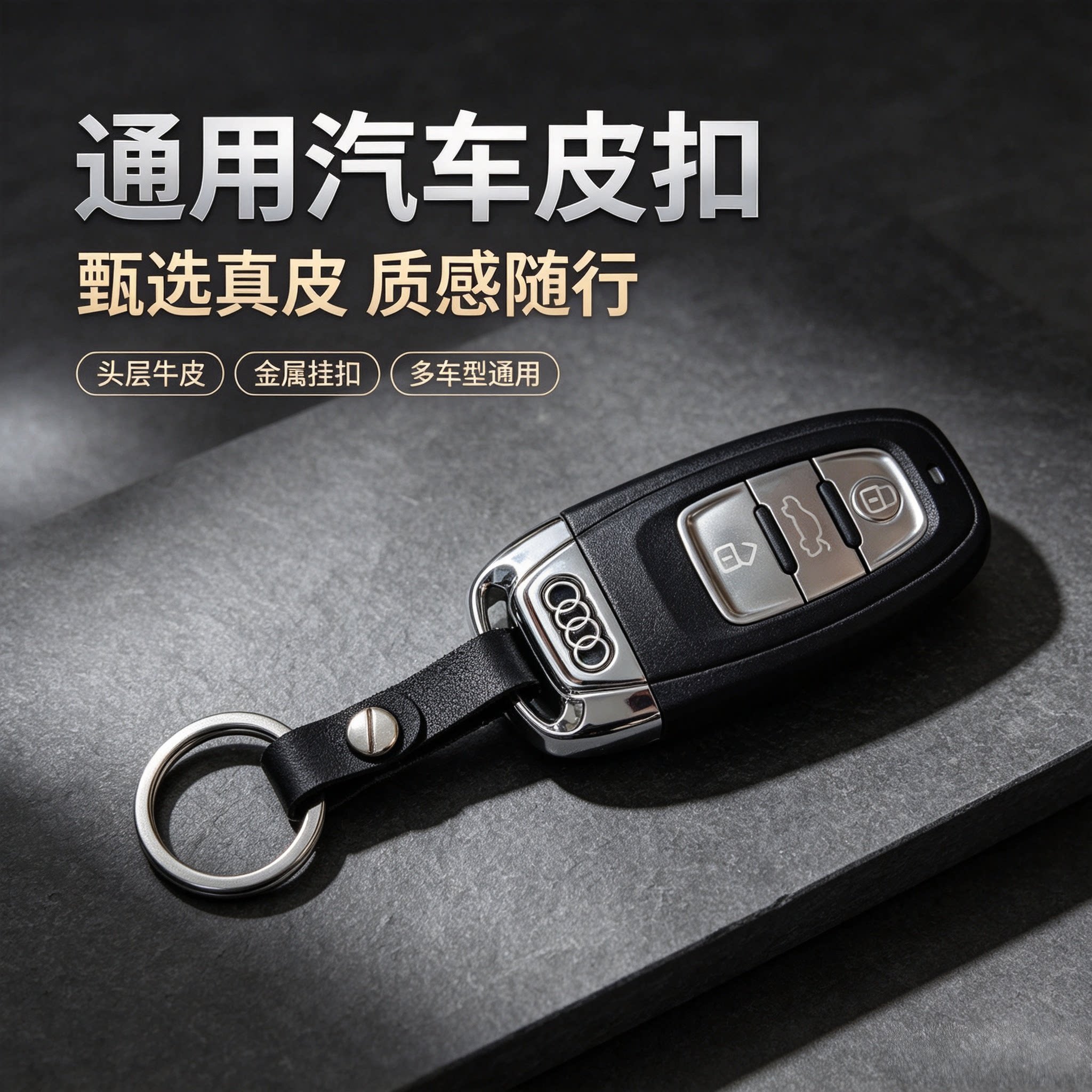 高档穿皮带钥匙扣男士创意个性防车用钥匙扣