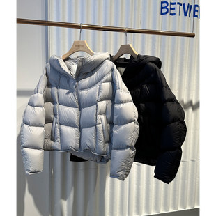 播broadcast白鹅绒羽绒服2025冬商场同款连帽短款外套BDS4RD3843