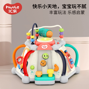 汇乐六面体婴儿手拍鼓宝宝一岁益智早教玩具多面体拍拍鼓6 12个月