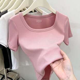 半身裙子搭配上衣夏女 背带裤内搭上衣女 搭牛仔超短裤T恤上衣女