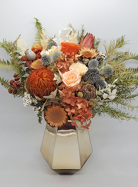 南非进口天然真花干花束永生玫瑰班克木北欧客厅花艺软装装饰摆件