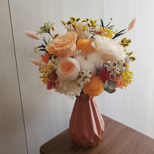 进口永生花真花奥斯汀玫瑰轻奢洽淡桌书桌签到台装饰干花花束摆件