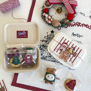 圣诞饼干糖果包装 盒烘焙糖果雪花酥点心打包盒奶枣曲奇便当盒子