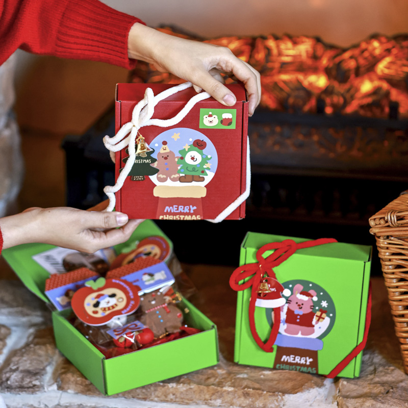 波尔多红色翻盖盒饼干包装盒