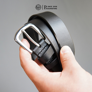 女士正宗真牛皮皮带手工腰带量身定制 【MY58钢制+头层牛皮】