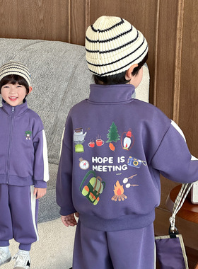 253331男童春秋装套装2025新款韩版儿童帅气潮酷两件套中小童