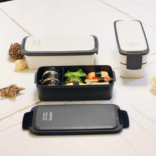 日本asvel双层饭盒密封塑料