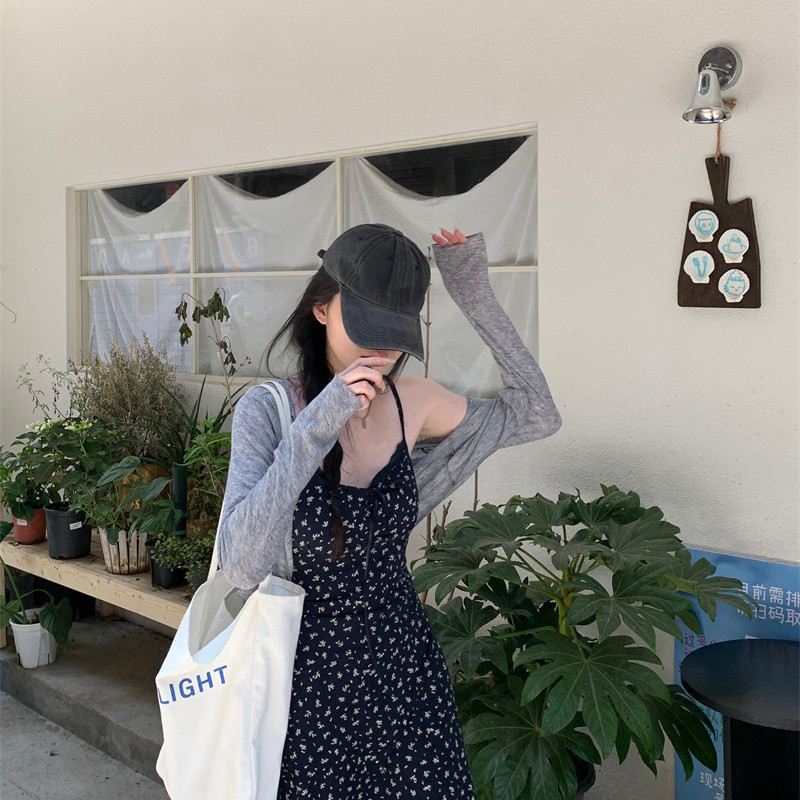 【YUXI严选】春款巨爆碎花吊带裙+木耳边防晒开衫二件套套装