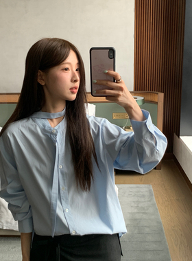 【YUXI严选】早春韩系极简纯色衬衫通勤气质百搭(配蝴蝶结可拆)