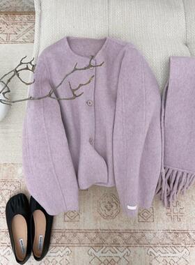 清仓 499 元【YUXI严选】韩系温柔气质短款双面手缝100%羊毛大衣