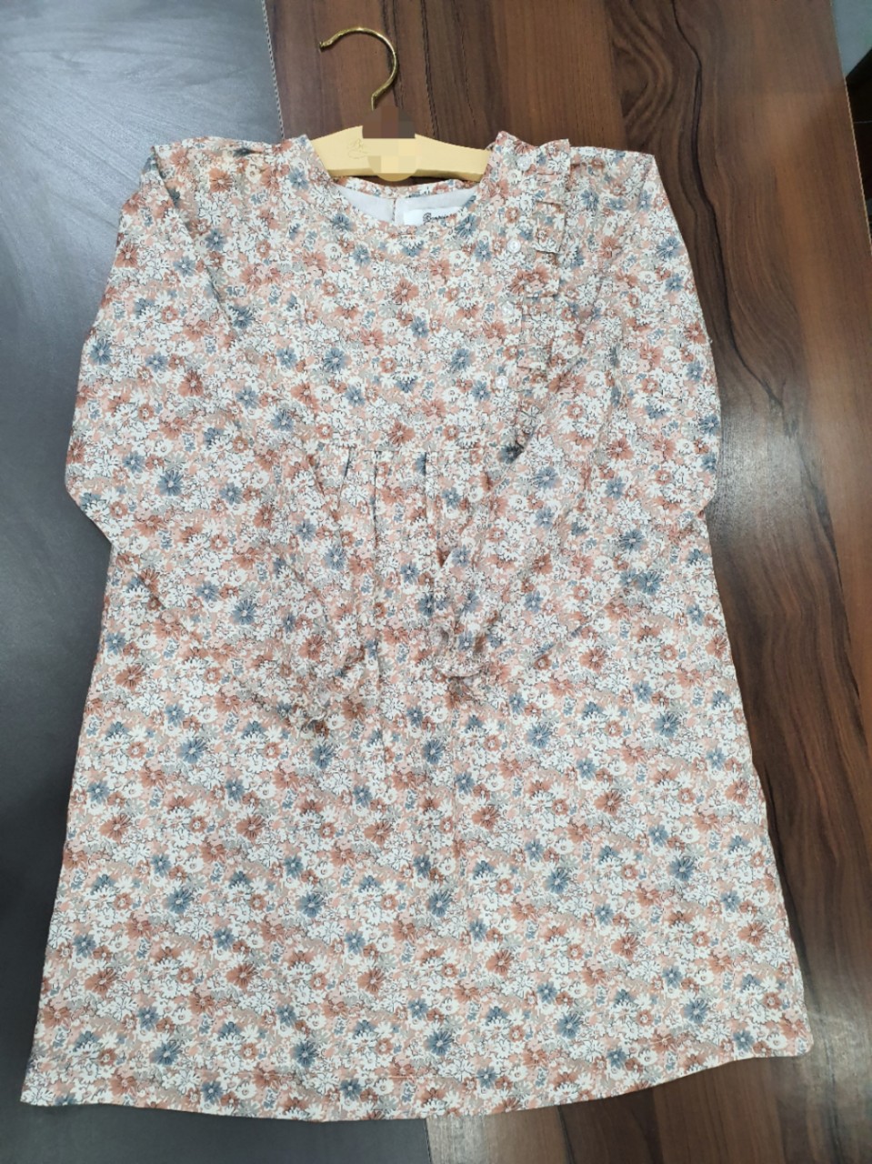 清仓 女童全棉数码印花长袖连衣裙碎花欧美春秋童装公主裙