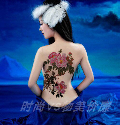 纹身贴防水持久男女彩绘性感身体遮瑕复古汉服写真影楼拍摄贴画