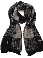 Borrowed Project Hand-Torn Checkerboard Scarf Wool Blend Autumn and Winter Versatile Neck Warmer