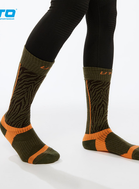 UTO悠途加厚滑雪袜男运动吸湿排汗长筒袜女秋冬户外保暖高帮袜