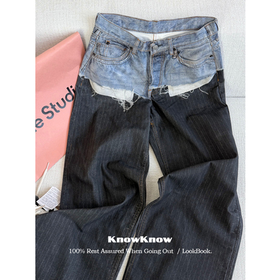 KnowKnow Closet. |  只做对版 拼接阔腿做旧Ac风格牛仔裤长裤女
