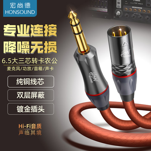宏尚德6.5转卡侬公母话筒线