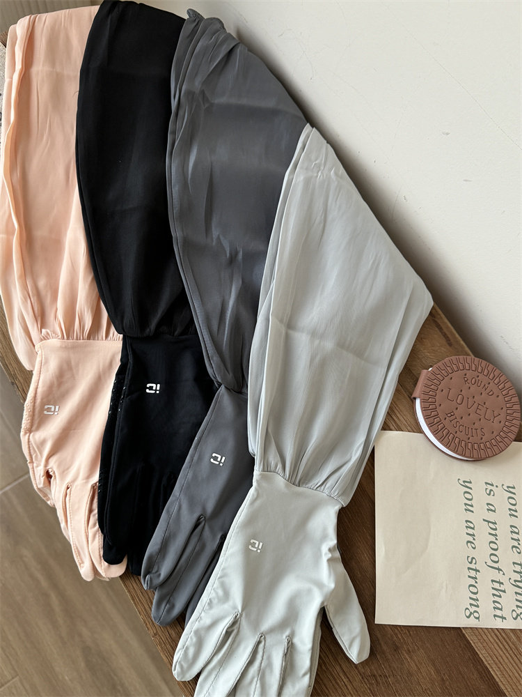 长款冰丝防晒手套女夏季防紫外线遮阳户外开车骑行护袖宽松袖套潮