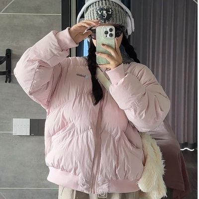 粉色韩系面包服棉服女2025新款冬季短款小个子加厚超好看棉袄外套