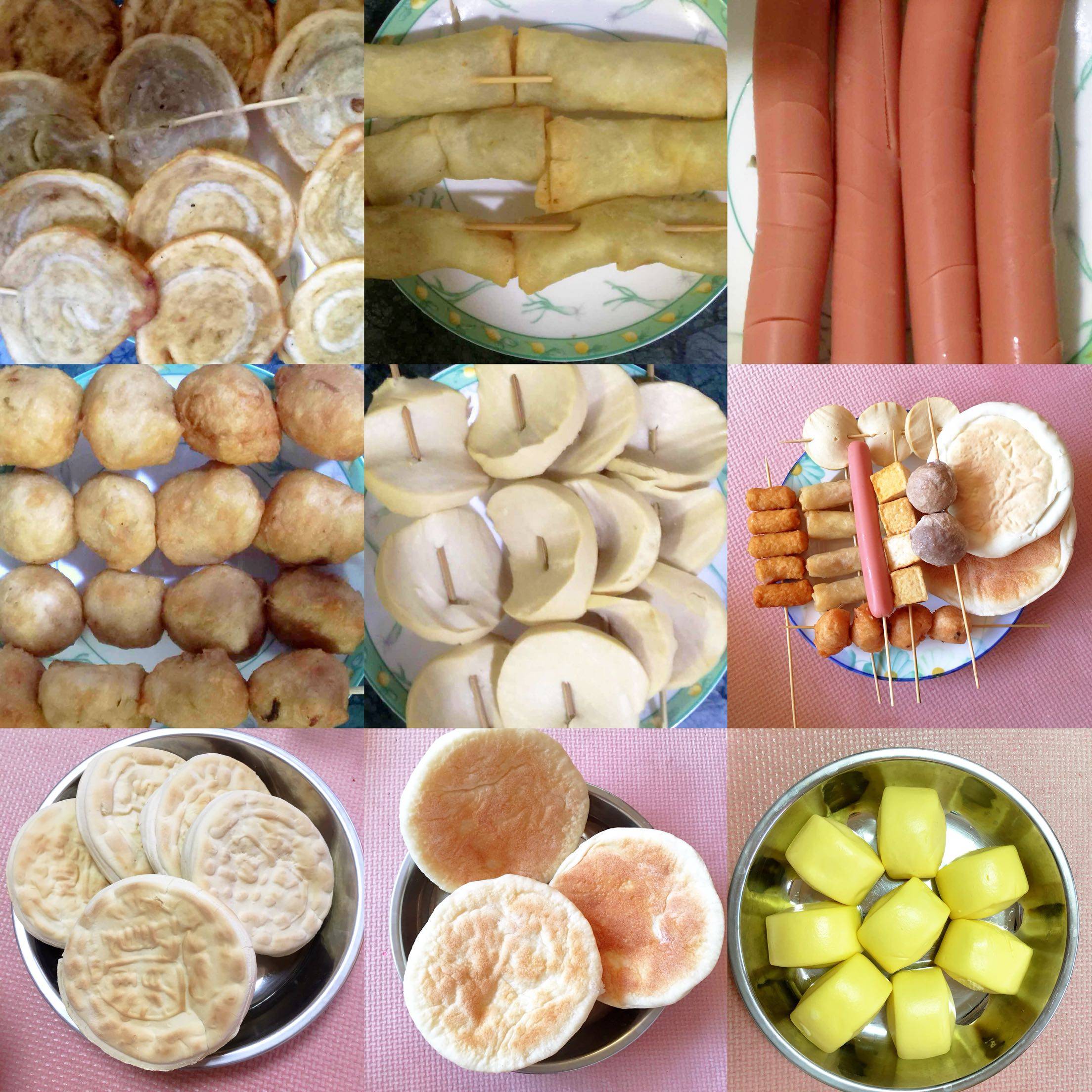 乳山炸甩炸串原料蛋卷春卷炸甩饼小馒头套餐可自选