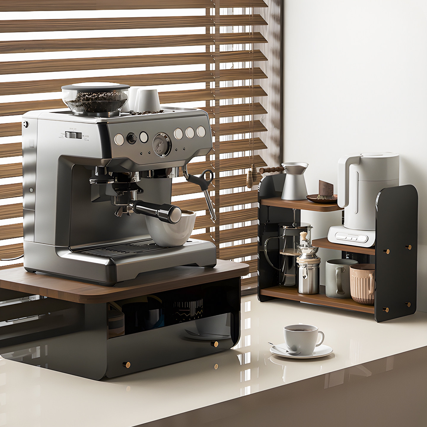 Madors厨房咖啡机置物架收纳多功能家用咖啡用具台面高级感储物架