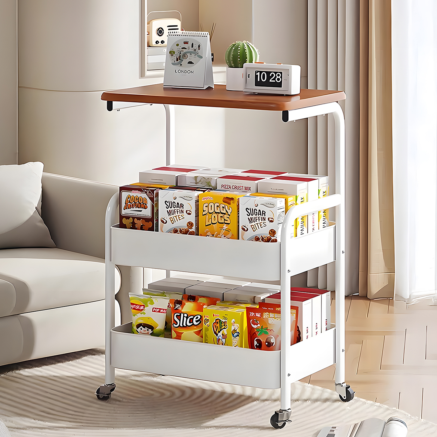 厨房多功能推拉式收纳置物架