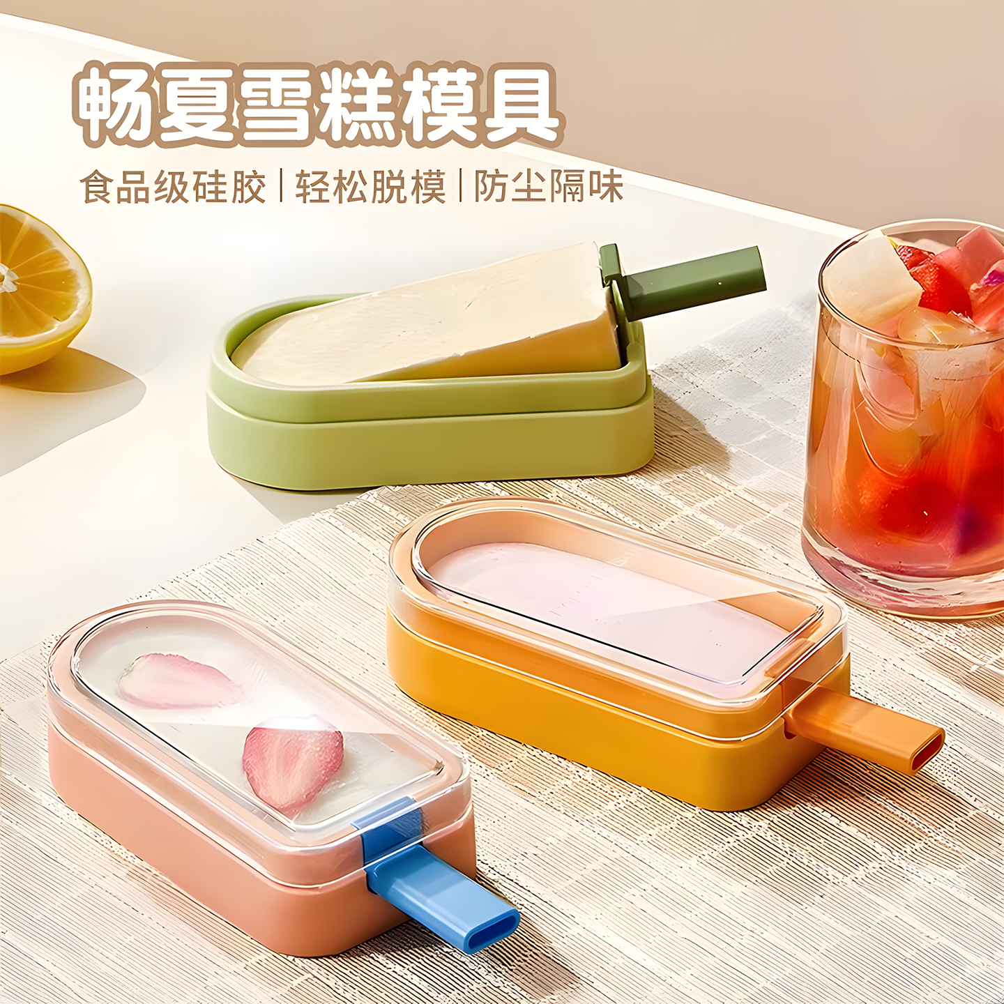 雪糕模具食品级软硅胶家用冰棍冰糕冰棒儿童自制冰淇淋磨具