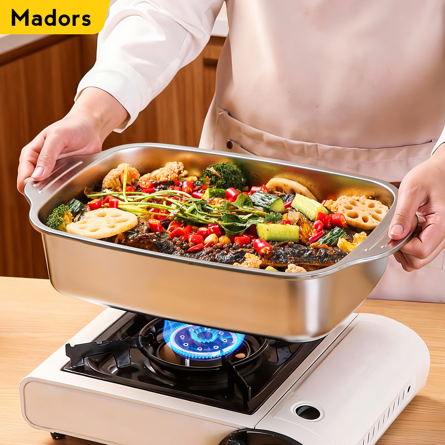 加厚不锈钢烤鱼锅带防爆盖商用大容量双耳多用盘备餐盘托盘烧烤盘,厨房/烹饪用具,烧烤盘,淘宝优惠券,粉丝福利购,淘宝优惠卷