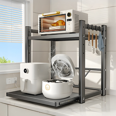 厨房微波炉置物架可抽拉式