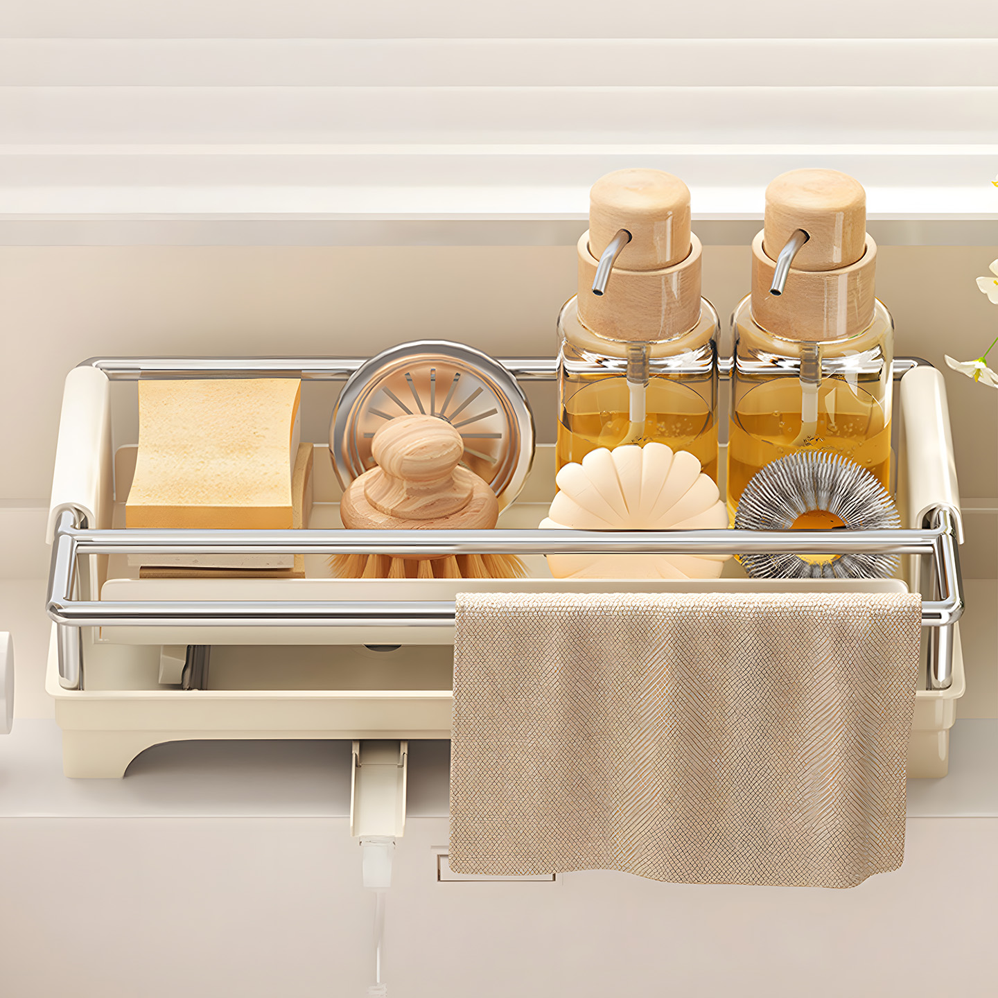 不锈钢抹布架多功能水槽收纳