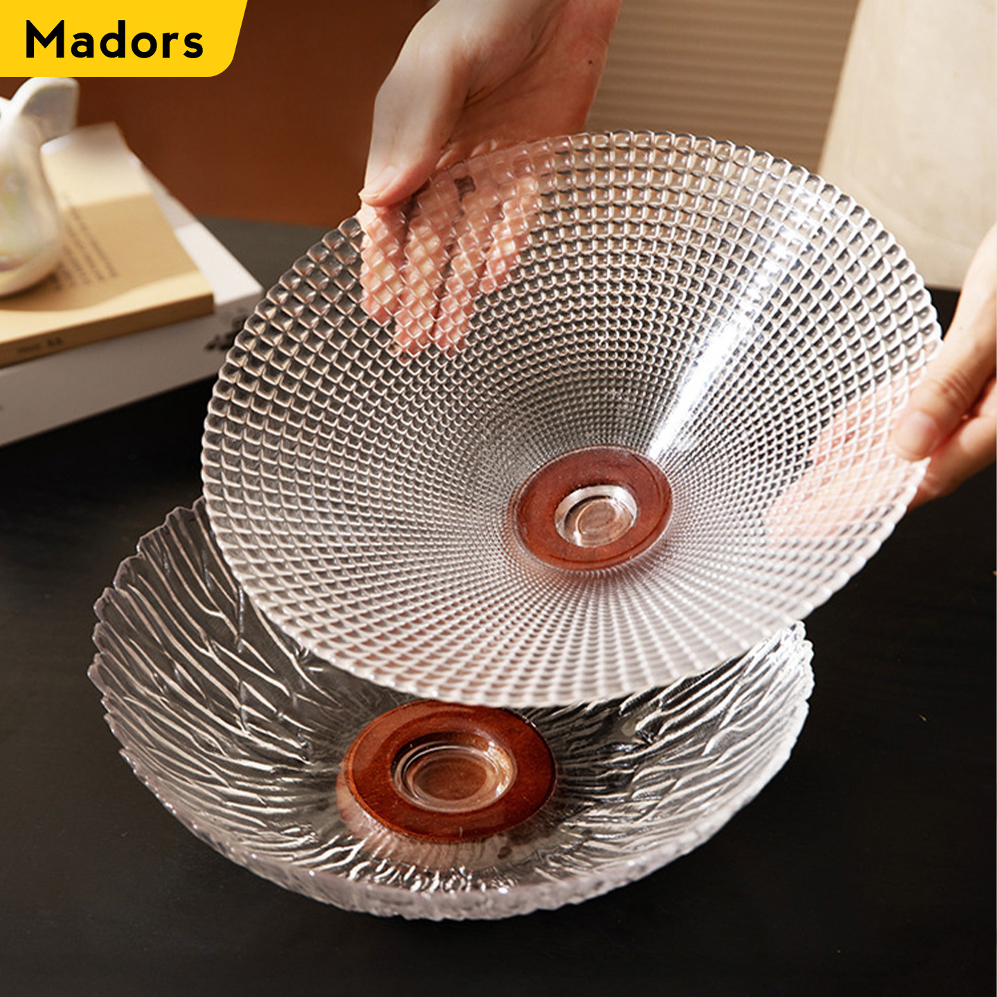 复古钠钙玻璃水果盘客厅茶几家用高端精致高颜值干果盘零食摆放盘 - 封面