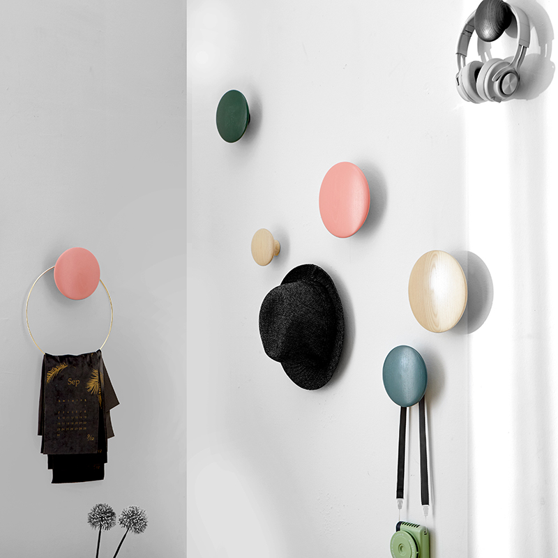 北欧实木玄关装饰设计师衣帽钩