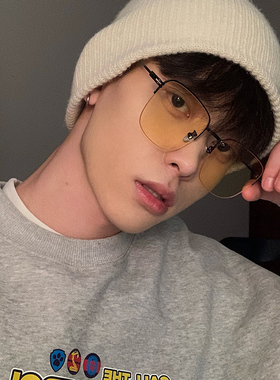 防紫外线韩系复古风半框墨镜潮