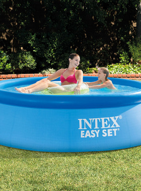 intex 28142 碟形水池 充气圆形游泳池家庭儿童戏水泳池