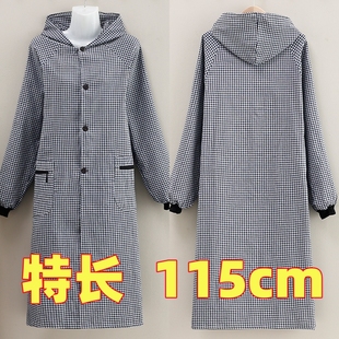围裙女长袖罩衣加长过膝特长工作服男厨房韩版上班干活耐脏正穿衣