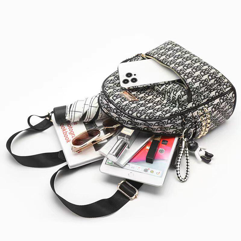 BACKPACK WOMENS SMALL BAG SUMMER 2024 NEW FASHION VERSATILE CASUAL STUDENT SCHOOLBAG SOFT LEATHER 2023 BACKPACK WOMENS BACKPACK