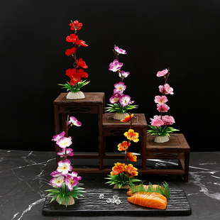 摆盘装饰花草餐盘刺身点缀菜品盘式凉菜海鲜姿造意境菜酒席花