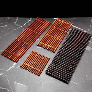 日料摆盘装饰刺身竹排竹篱笆日式烤肉拼盘花草摆件海鲜姿造道具