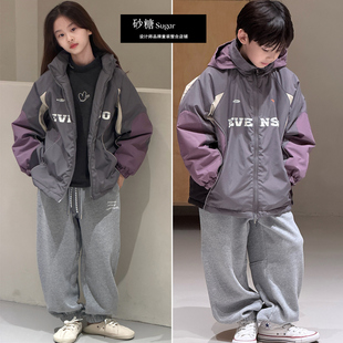 Jasper韩国波拉童装2025冬款男女童加棉外套冲锋衣保暖洋气亲子装